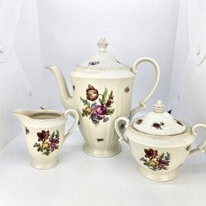 Epiag Czechoslovakia COFFEE TEA POT With Cream and Sugar Bowl China